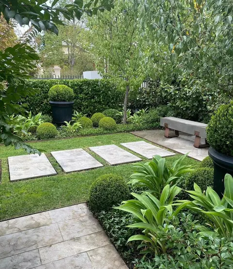 Stepping-stone garden path — Green Heaven Landscape project photo, Dubai